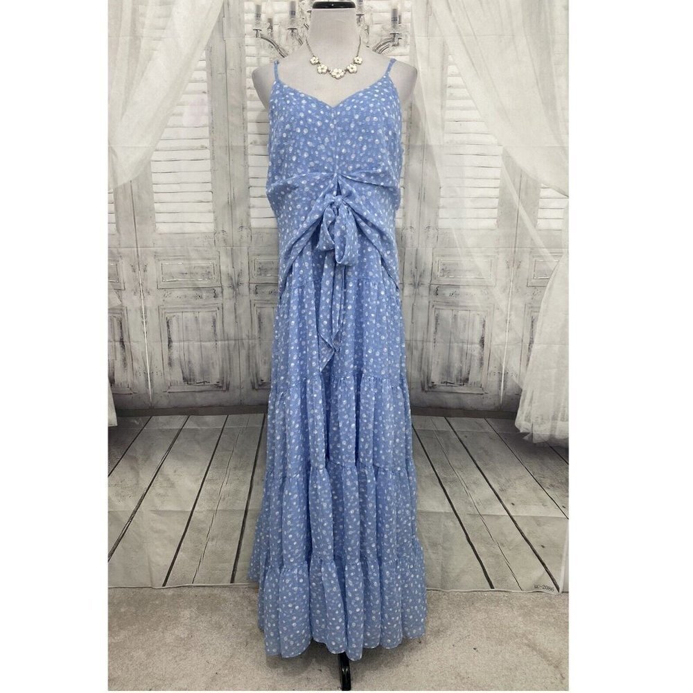 Alex Marie Size 16 Blue Spring Breeze Hannah Maxi Spaghetti Strap Sleeveless NEW